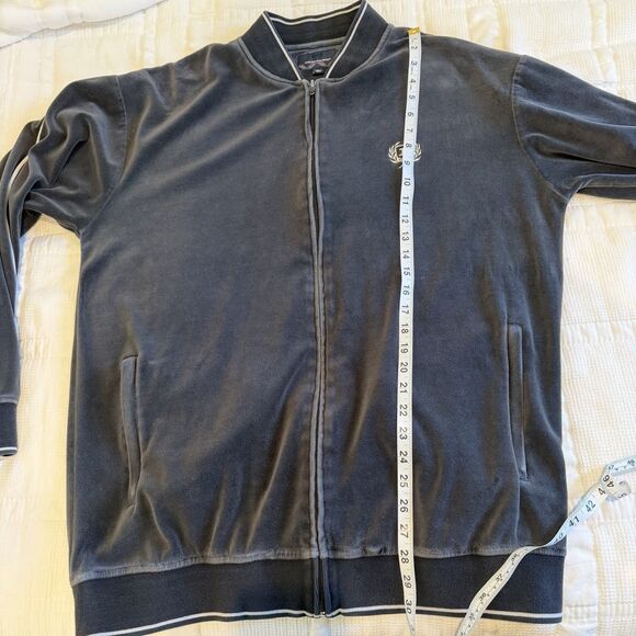 VTG Phat Farm Tracksuit Jacket Mens 1XL Gray Velour Crest Y2K 90s Rap Streetwear - Picture 13 of 15